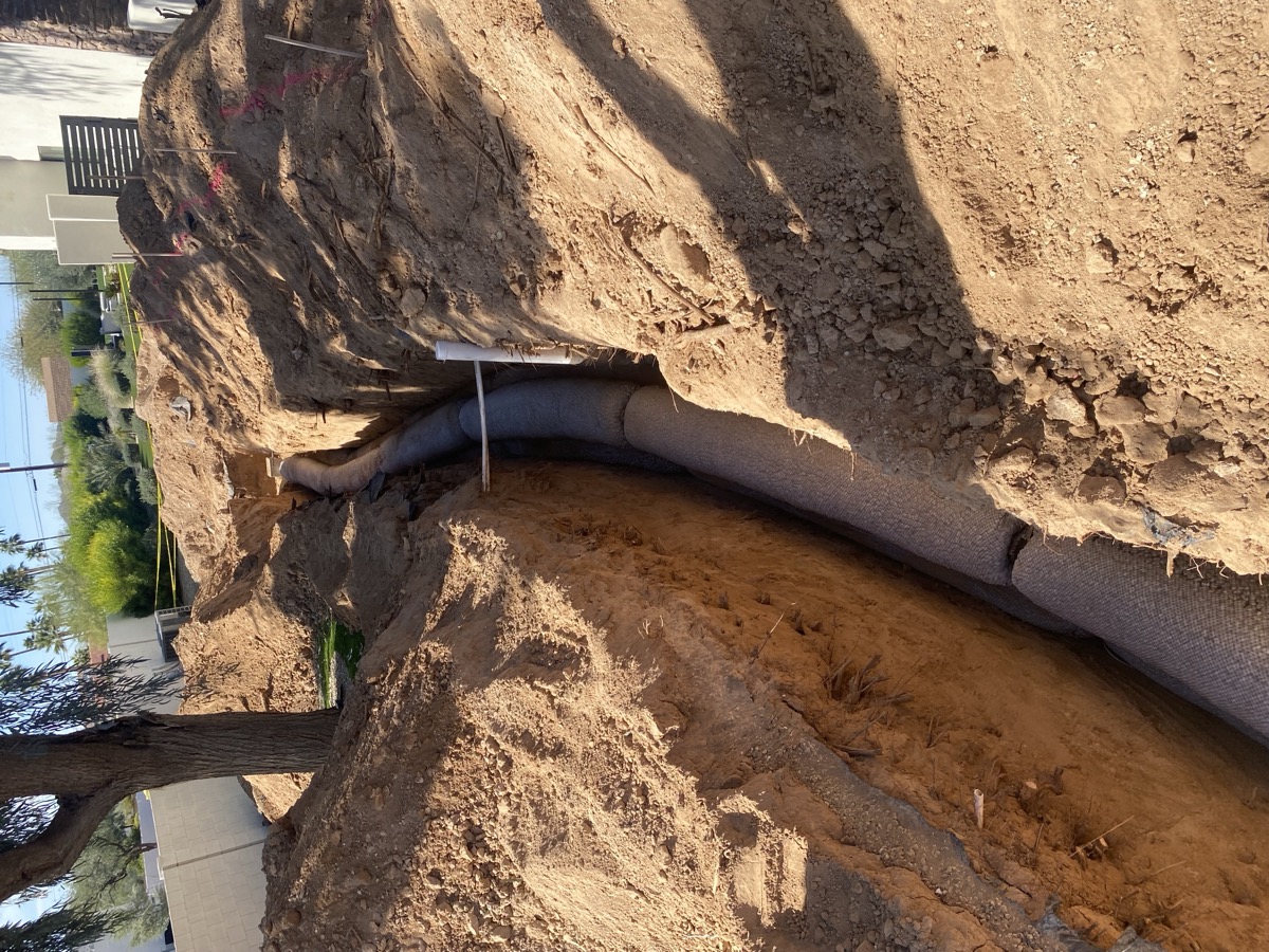 New septic system installation on an Arizona lot